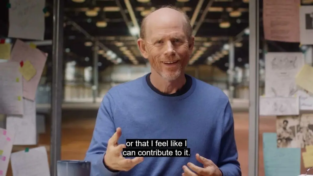 Ron Howard speaking in his MasterClass
