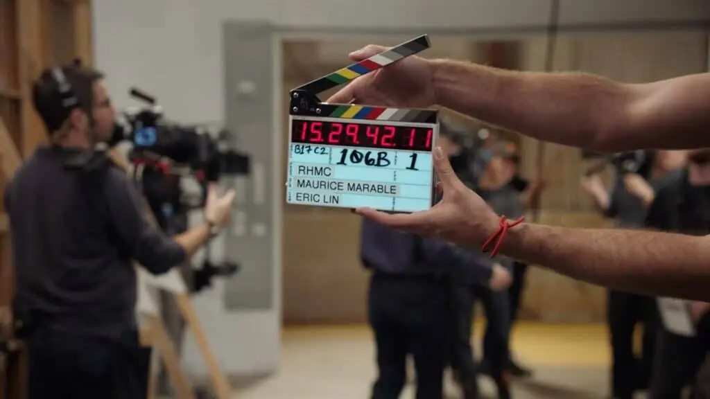 Filming a scene at a Ron Howard movie set