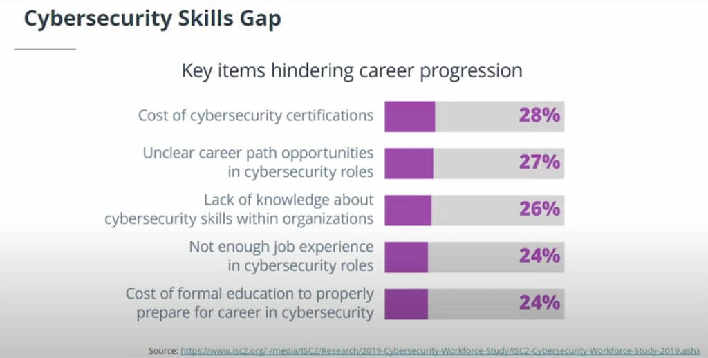 Gaps hindering career progression in cybersecurity